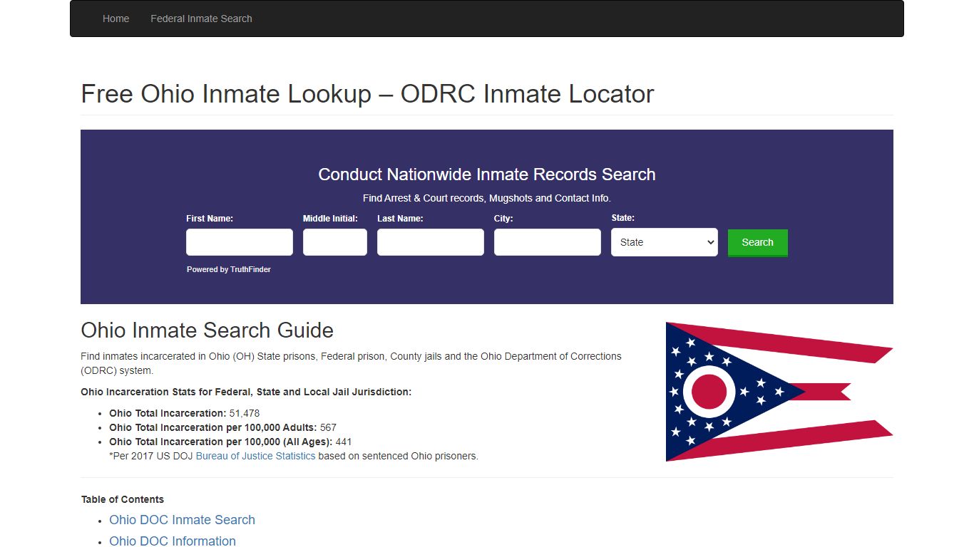 Ohio Inmate Search - OH Department of Corrections Inmate ...